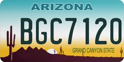 AZ license plate BGC7120
