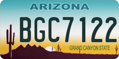 AZ license plate BGC7122