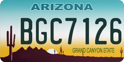 AZ license plate BGC7126