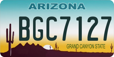 AZ license plate BGC7127