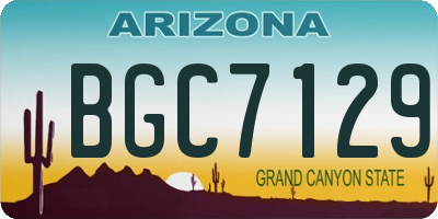 AZ license plate BGC7129