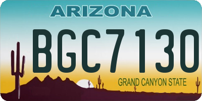 AZ license plate BGC7130