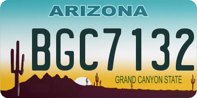 AZ license plate BGC7132