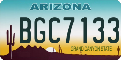 AZ license plate BGC7133