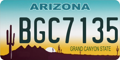 AZ license plate BGC7135