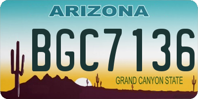AZ license plate BGC7136