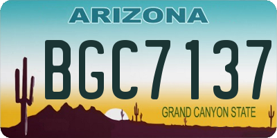 AZ license plate BGC7137
