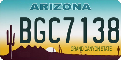 AZ license plate BGC7138