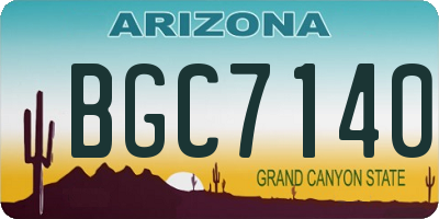 AZ license plate BGC7140