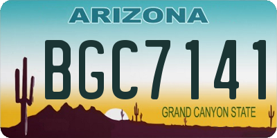 AZ license plate BGC7141
