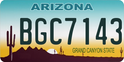 AZ license plate BGC7143