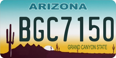 AZ license plate BGC7150