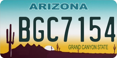 AZ license plate BGC7154
