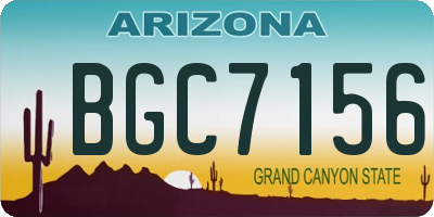 AZ license plate BGC7156