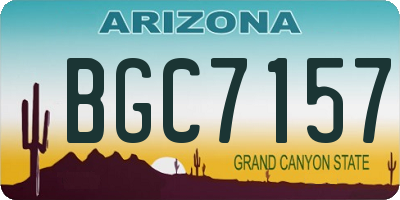 AZ license plate BGC7157