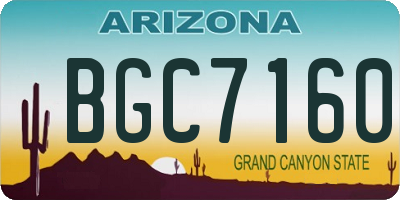 AZ license plate BGC7160