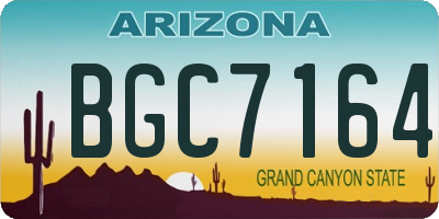 AZ license plate BGC7164