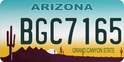 AZ license plate BGC7165