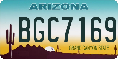 AZ license plate BGC7169