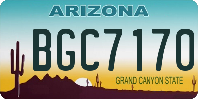 AZ license plate BGC7170