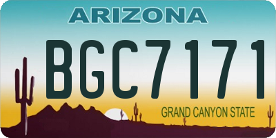 AZ license plate BGC7171
