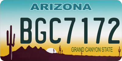 AZ license plate BGC7172
