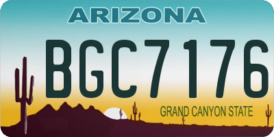 AZ license plate BGC7176