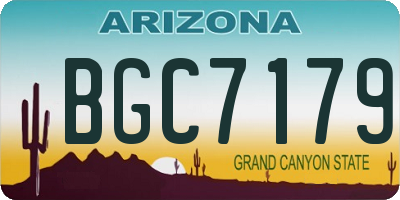 AZ license plate BGC7179