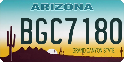 AZ license plate BGC7180