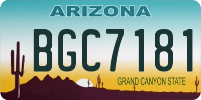 AZ license plate BGC7181