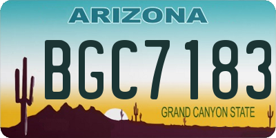 AZ license plate BGC7183