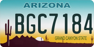 AZ license plate BGC7184
