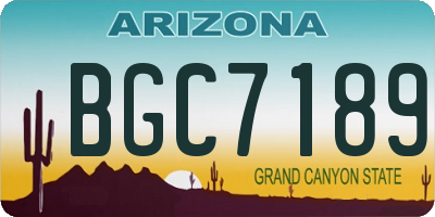 AZ license plate BGC7189