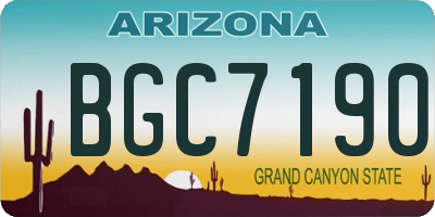 AZ license plate BGC7190