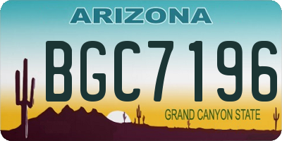 AZ license plate BGC7196