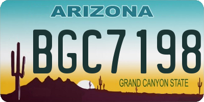 AZ license plate BGC7198
