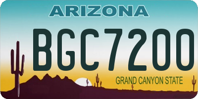 AZ license plate BGC7200