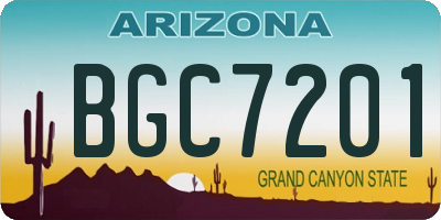 AZ license plate BGC7201