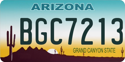 AZ license plate BGC7213