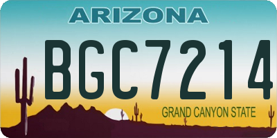 AZ license plate BGC7214