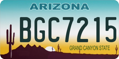 AZ license plate BGC7215