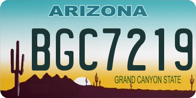 AZ license plate BGC7219