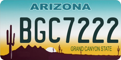 AZ license plate BGC7222