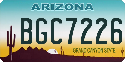 AZ license plate BGC7226
