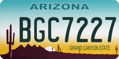 AZ license plate BGC7227