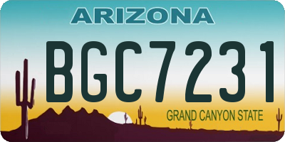 AZ license plate BGC7231