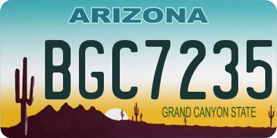 AZ license plate BGC7235