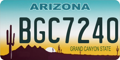AZ license plate BGC7240