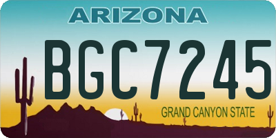 AZ license plate BGC7245