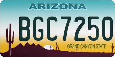 AZ license plate BGC7250
